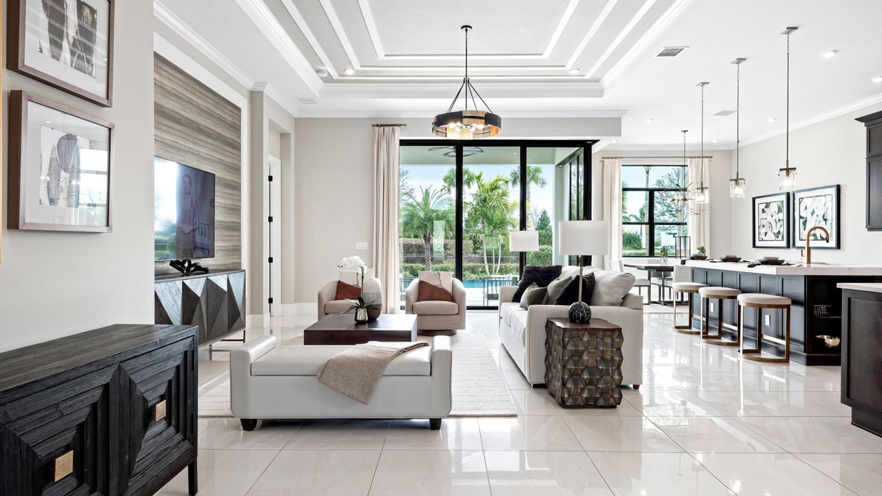 Natalie - Great Room to Kitchen (photo from sister community model)