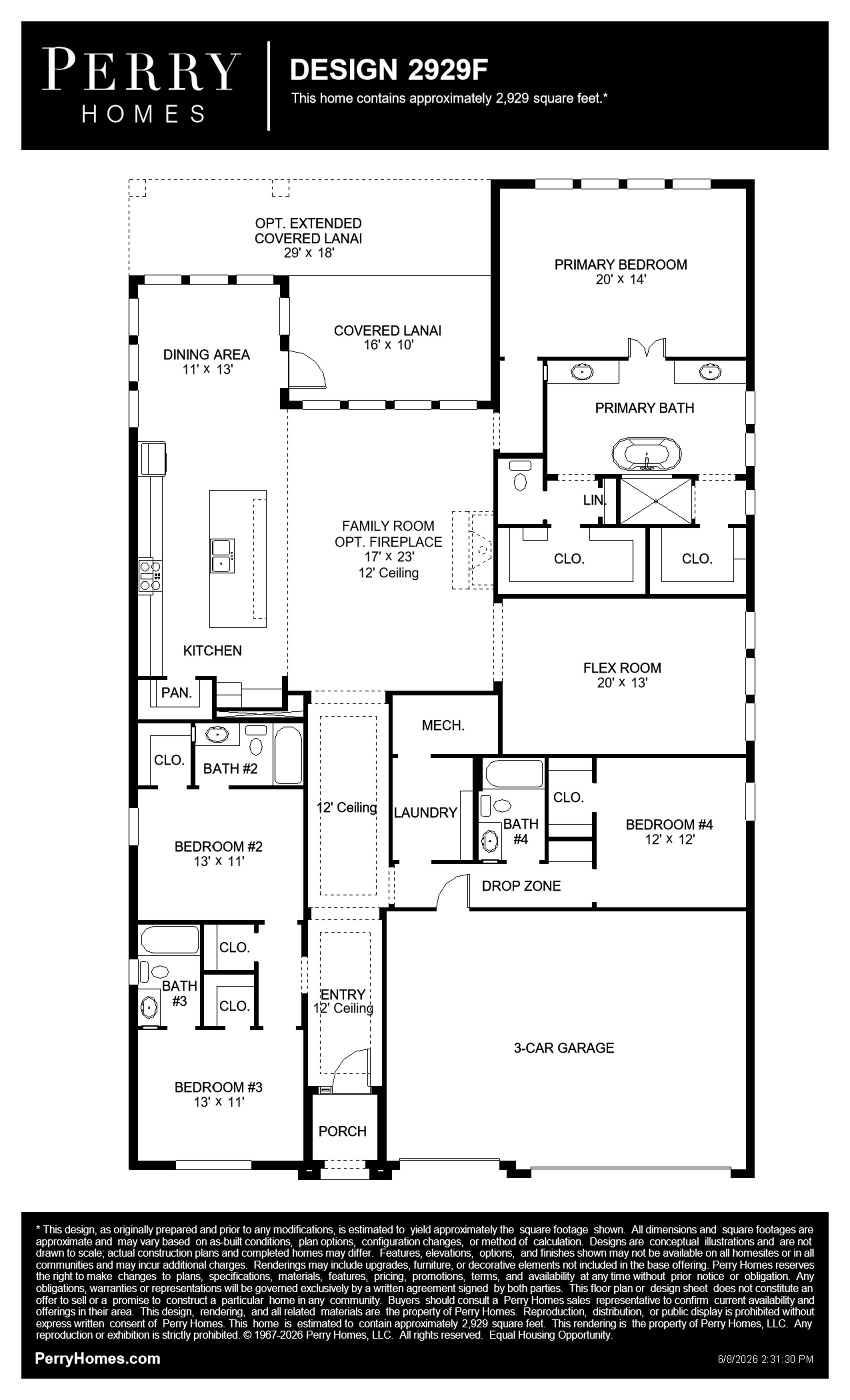 Design 2929F - Floor Plan