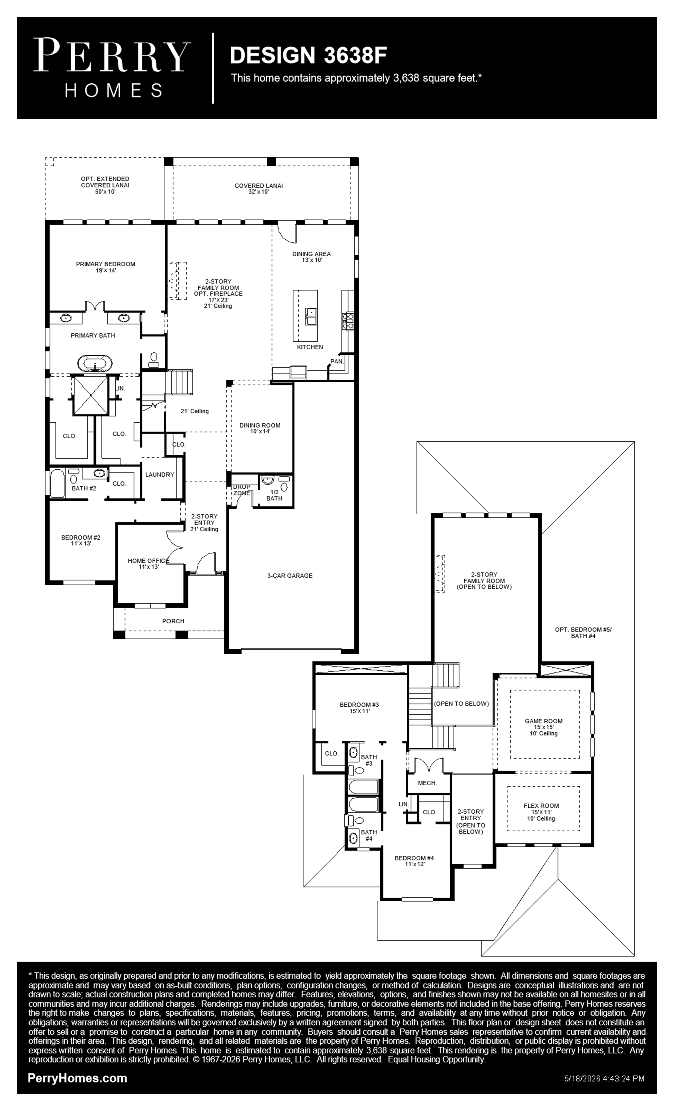 Design 3638F - Floor Plan