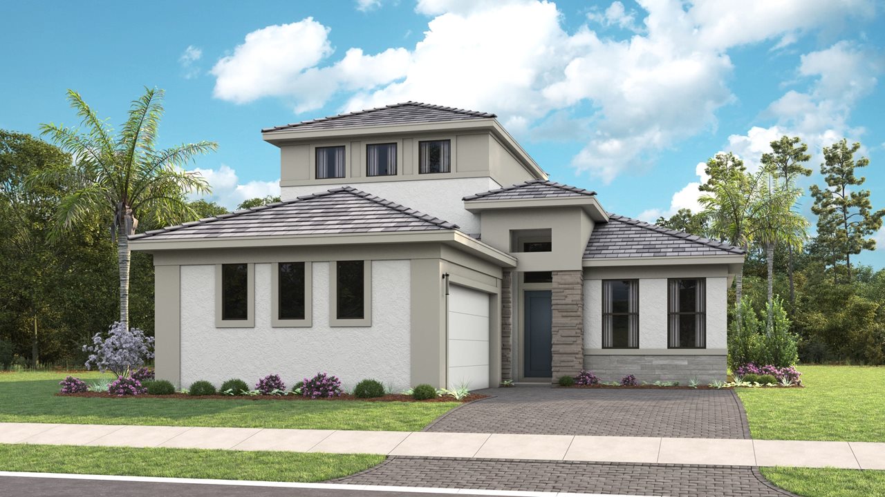 Gloria - Tropical Modern Elevation with Bonus Room