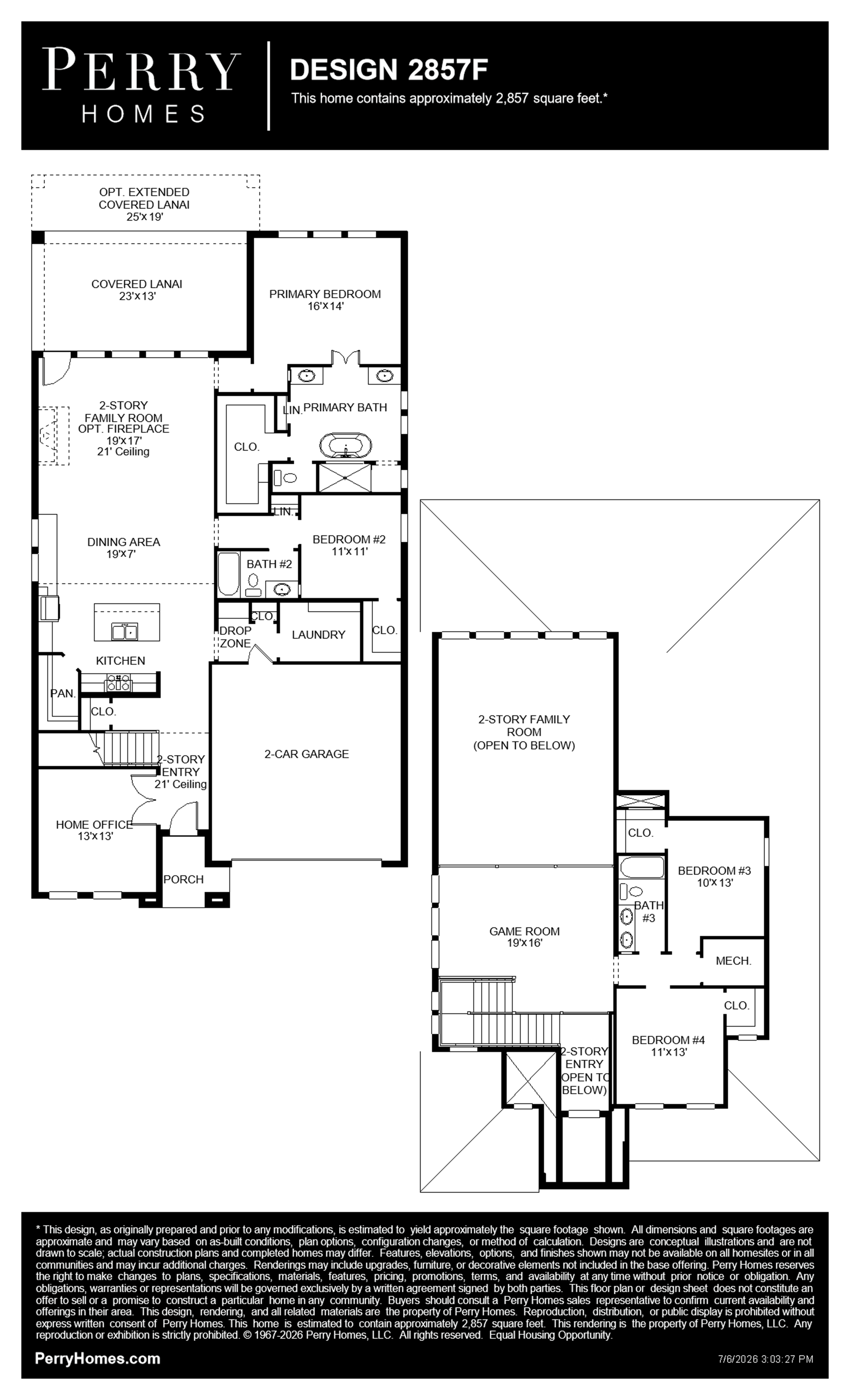 Design 2857F - Floor Plan