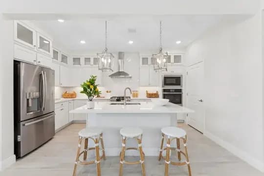 Bogart - Kitchen with Center Island and Pendant Lighting